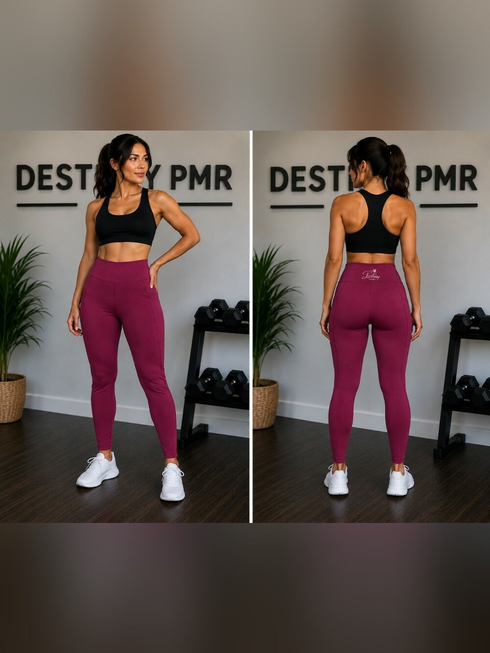 Sculpting High-Waist Leggings in Berry by